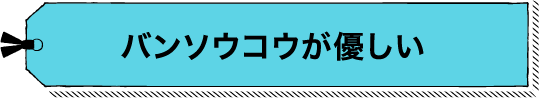 バンソウコウが優しい